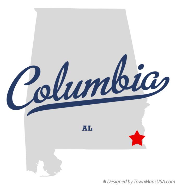 Map of Columbia Alabama AL
