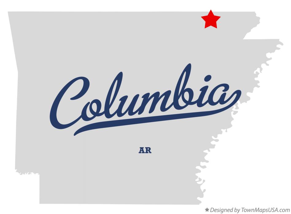 Map of Columbia Arkansas AR