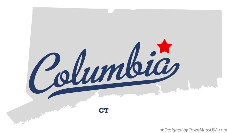 Map of Columbia Connecticut CT