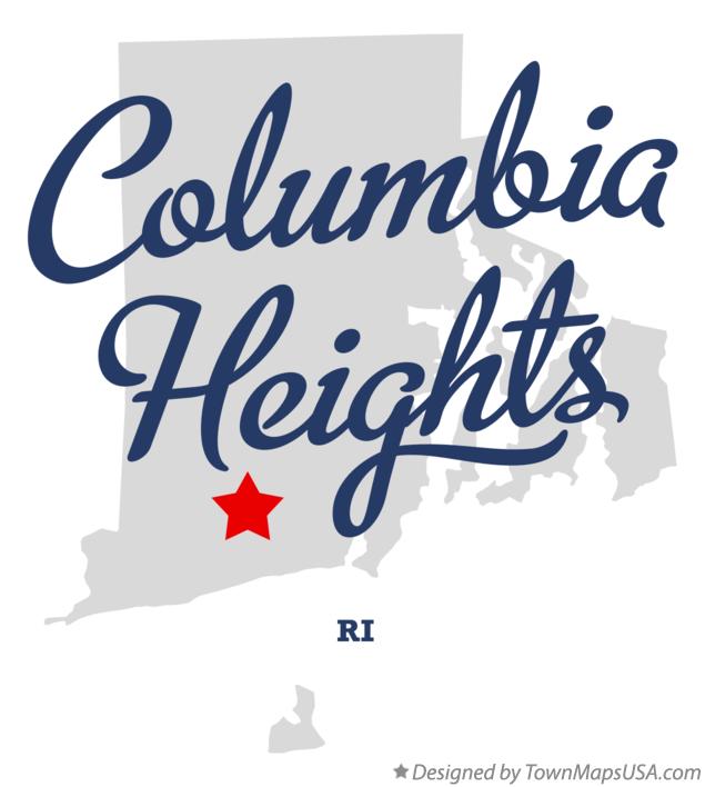 Map of Columbia Heights Rhode Island RI