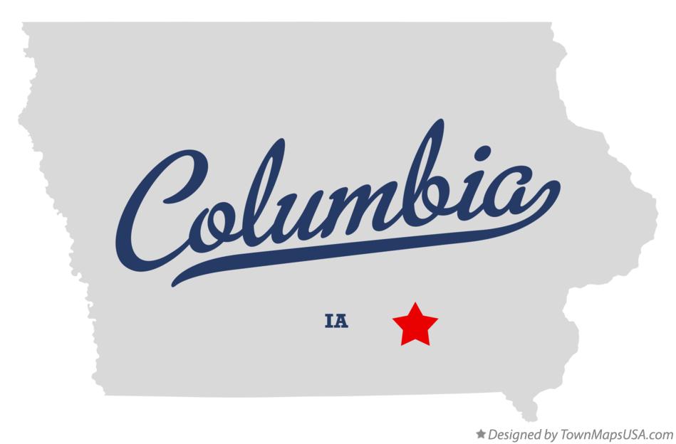 Map of Columbia Iowa IA