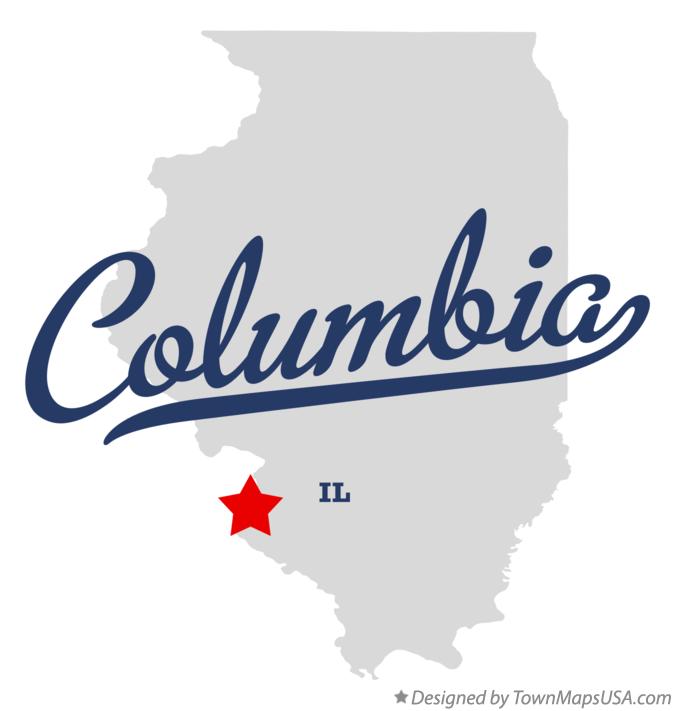 Map of Columbia Illinois IL