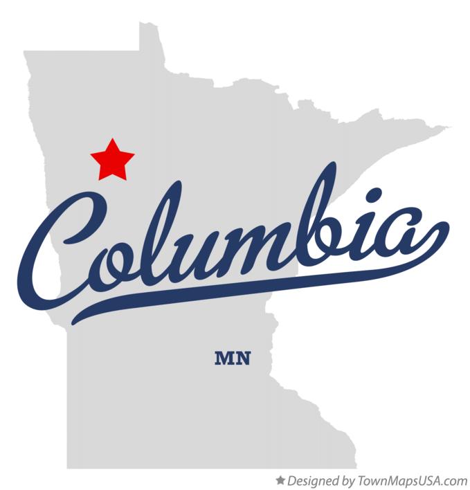 Map of Columbia Minnesota MN