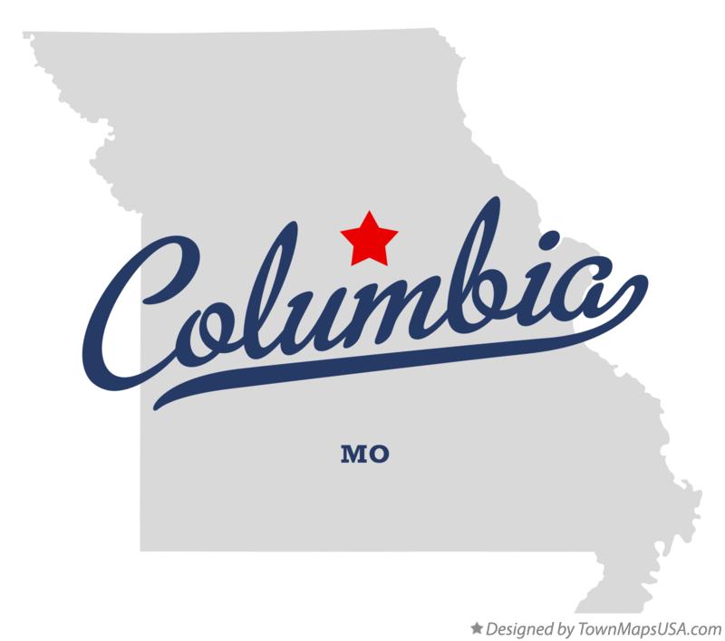 Map of Columbia Missouri MO