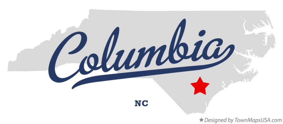 Map of Columbia North Carolina NC