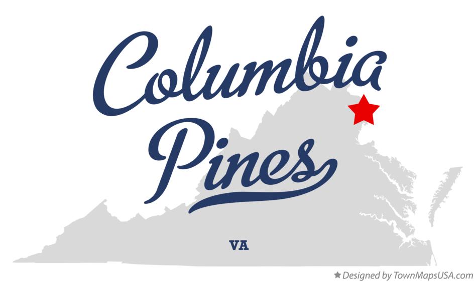 Map of Columbia Pines Virginia VA