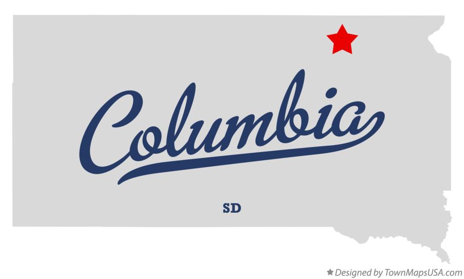 Map of Columbia South Dakota SD