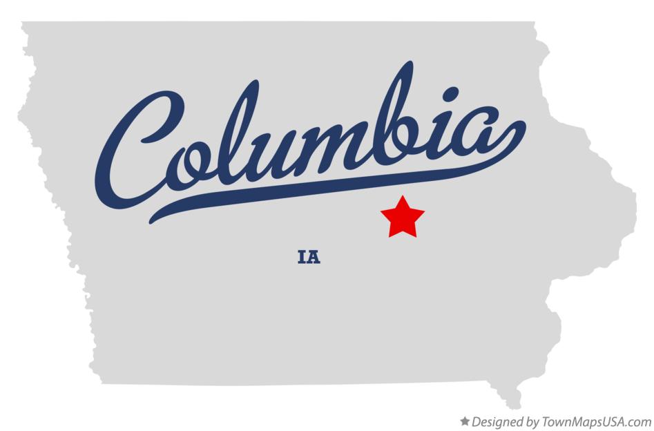 Map of Columbia Iowa IA