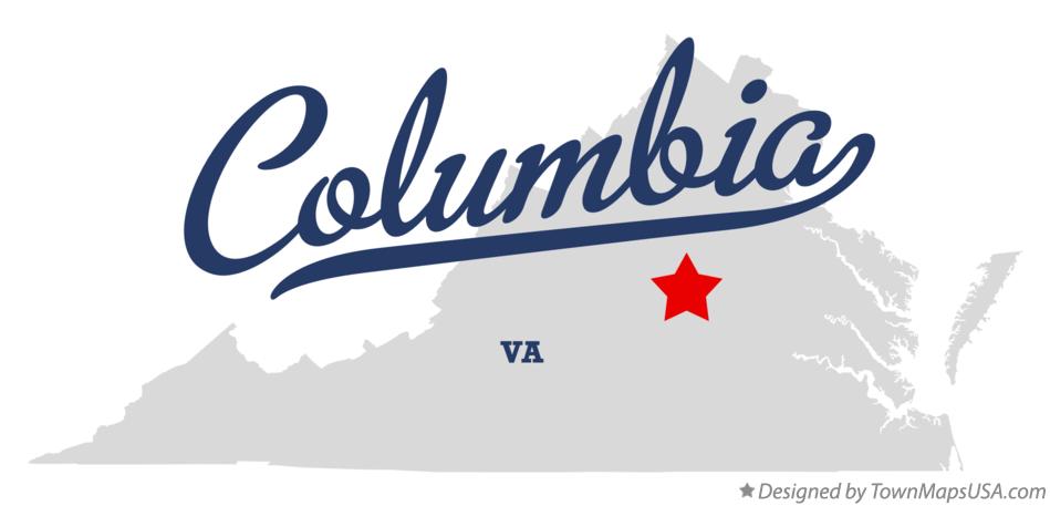 Map of Columbia Virginia VA