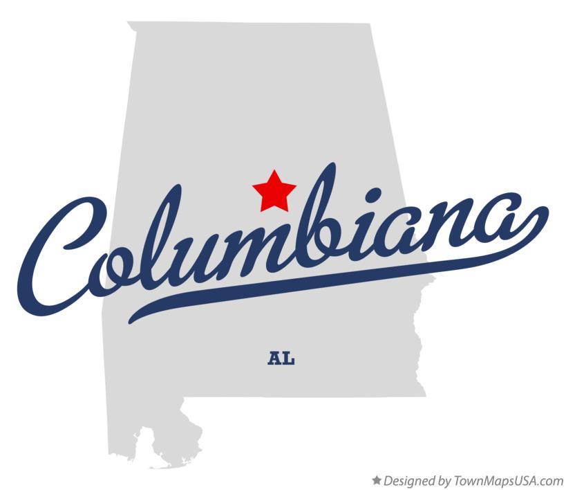 Map of Columbiana Alabama AL