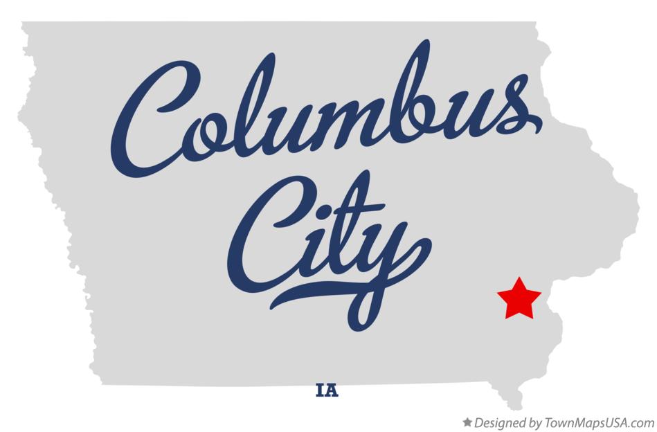 Map of Columbus City Iowa IA