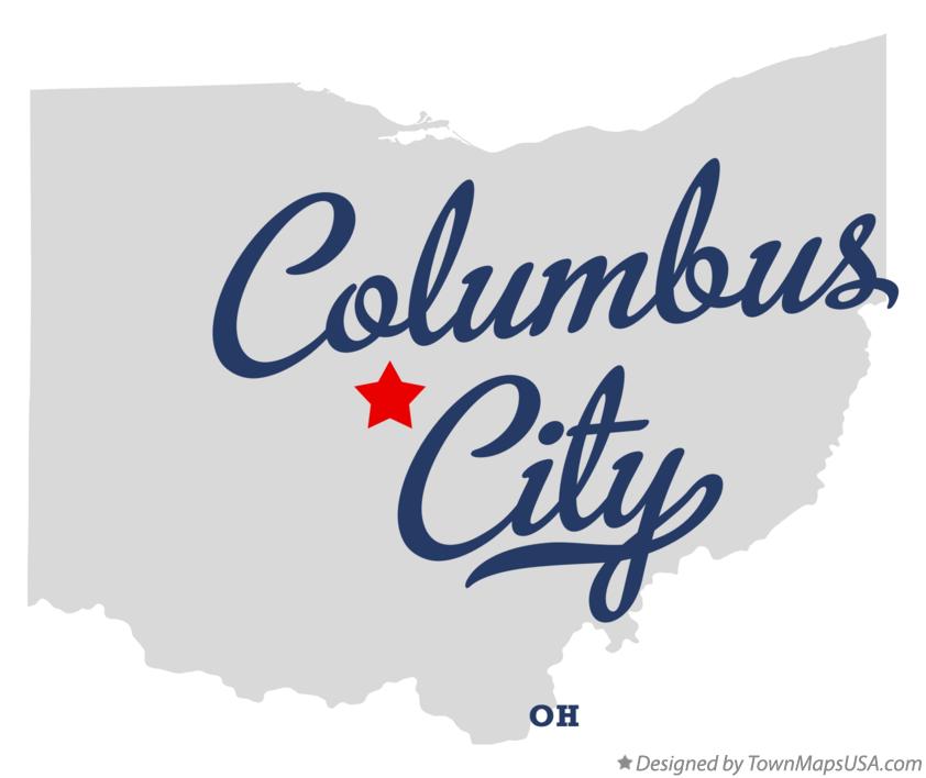 Map of Columbus City Ohio OH