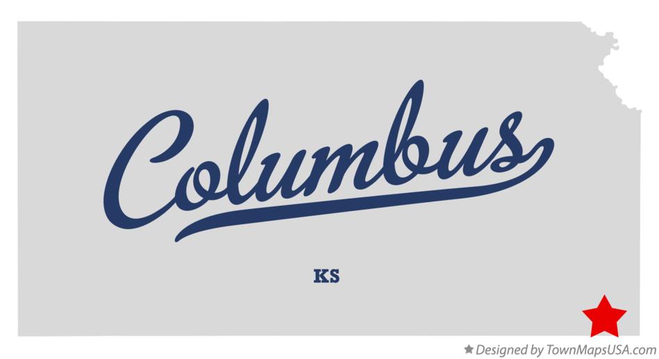 Map of Columbus Kansas KS
