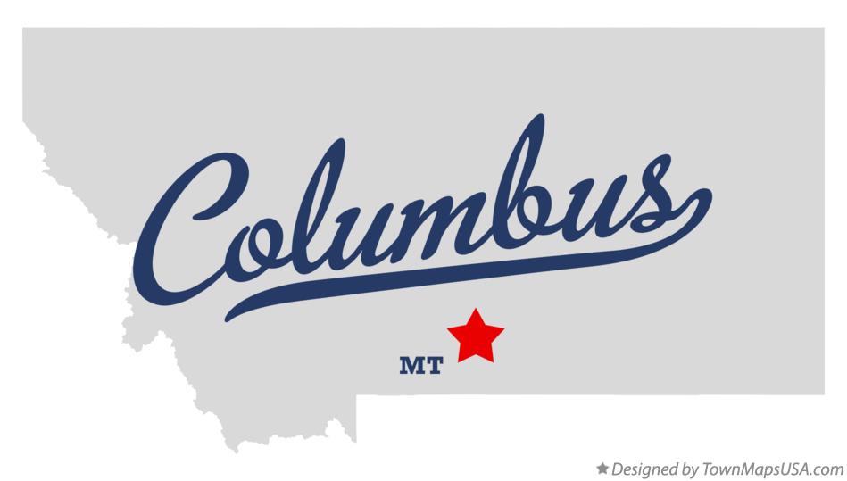 Map of Columbus Montana MT