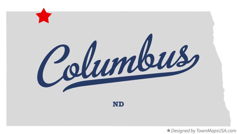 Map of Columbus North Dakota ND