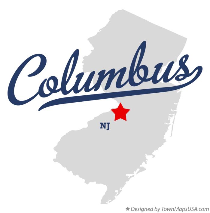 Map of Columbus New Jersey NJ