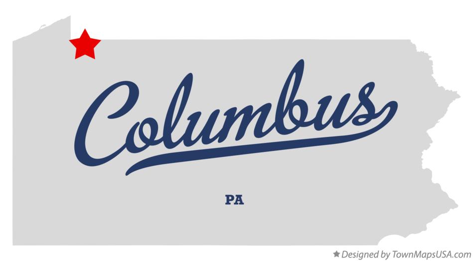 Map of Columbus Pennsylvania PA