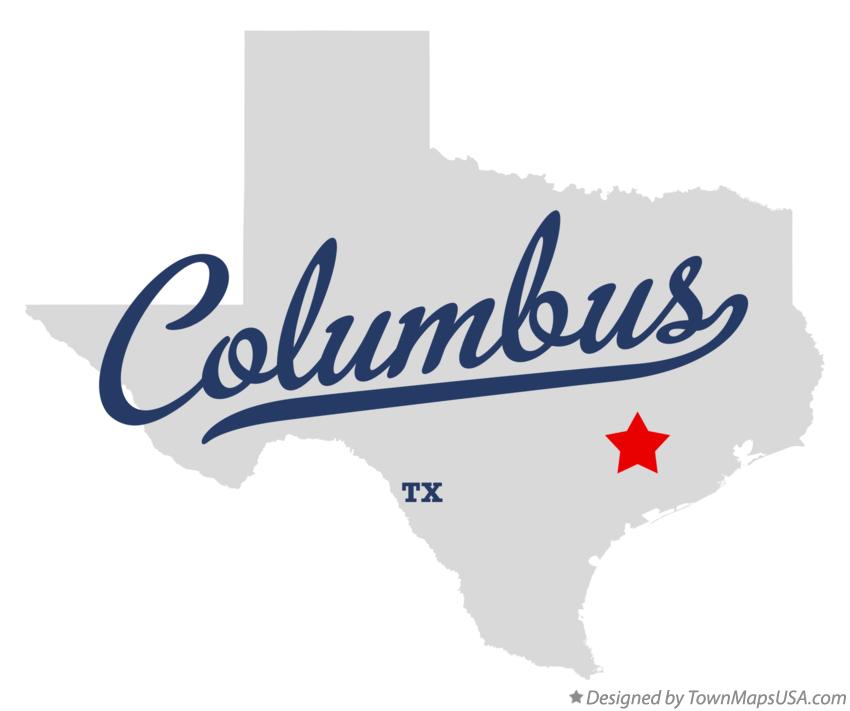 Map of Columbus Texas TX