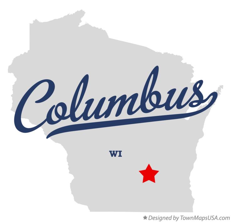 Map of Columbus Wisconsin WI