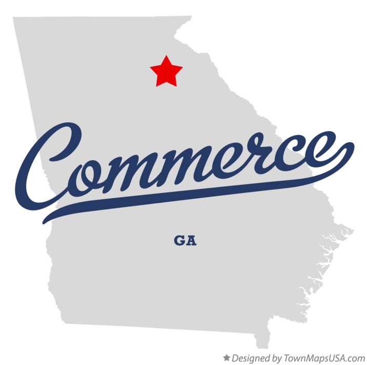 Map of Commerce Georgia GA