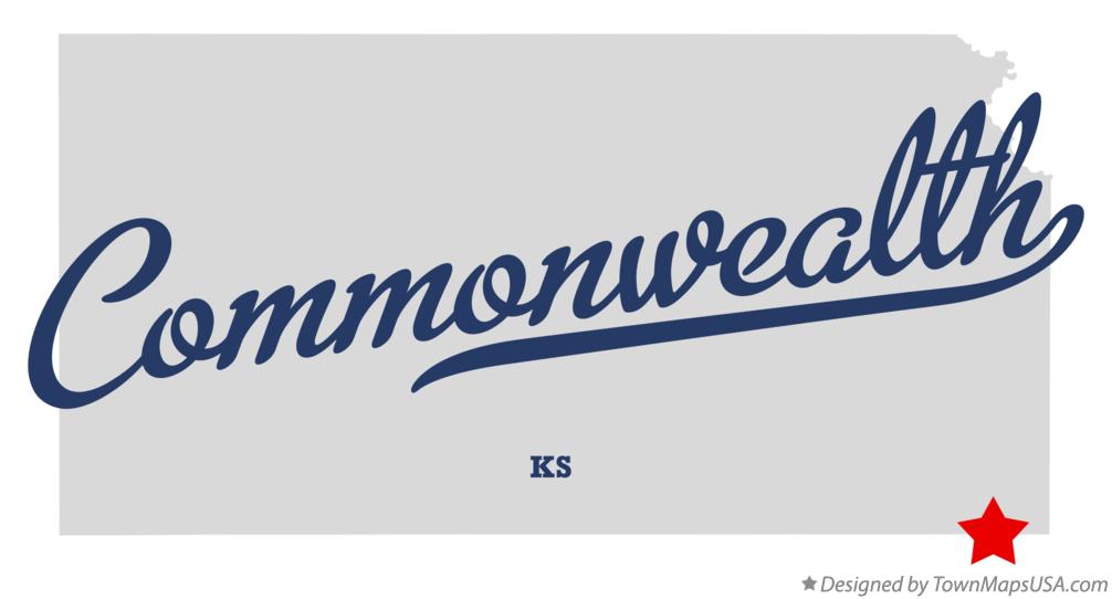 Map of Commonwealth Kansas KS