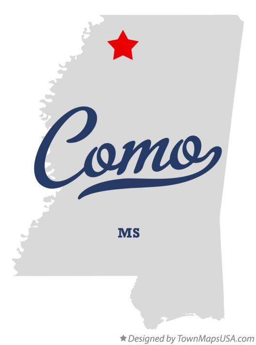 Map of Como Mississippi MS