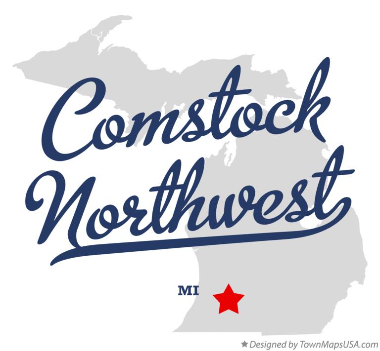 Map of Comstock Northwest Michigan MI
