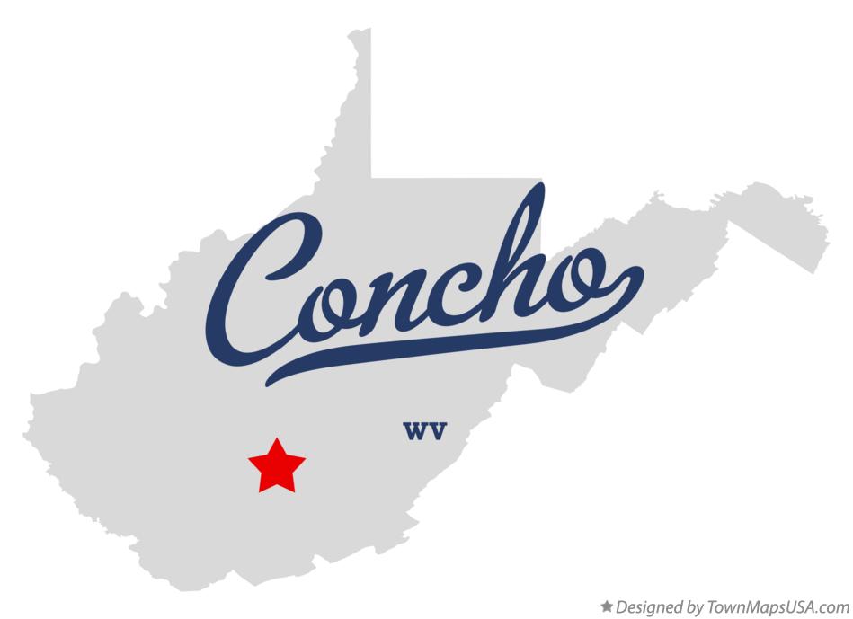 Map of Concho West Virginia WV