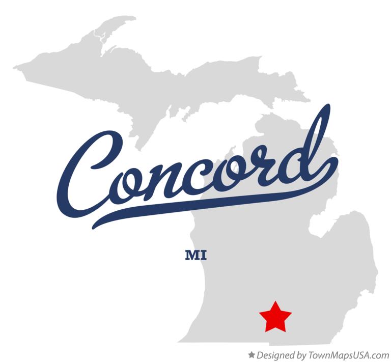Map of Concord Michigan MI