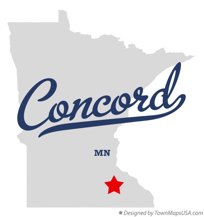 Map of Concord Minnesota MN