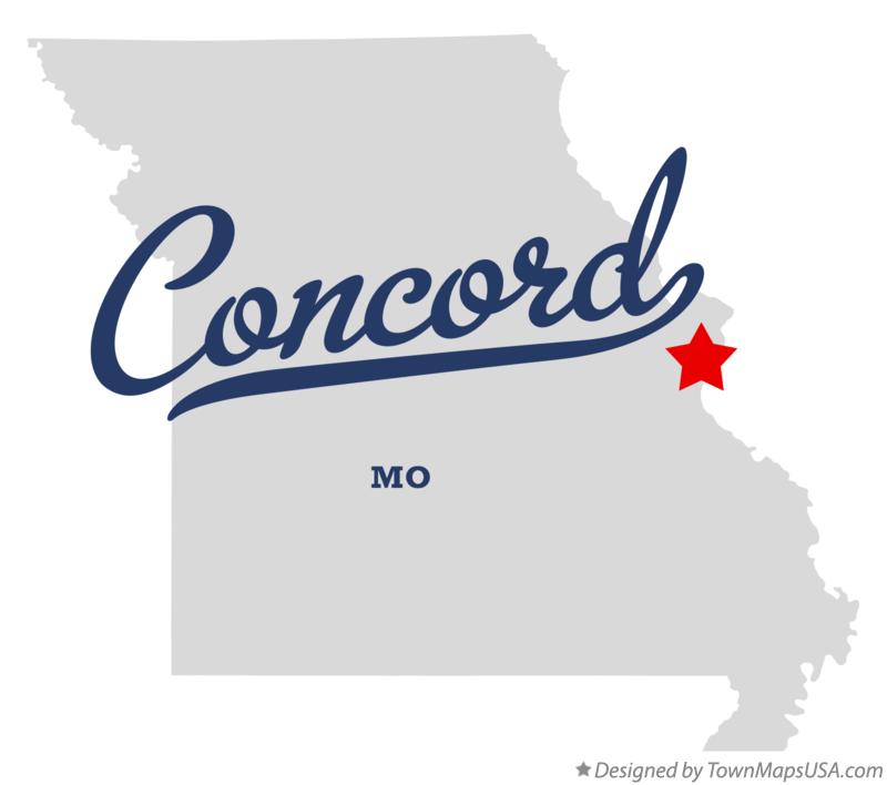 Map of Concord Missouri MO