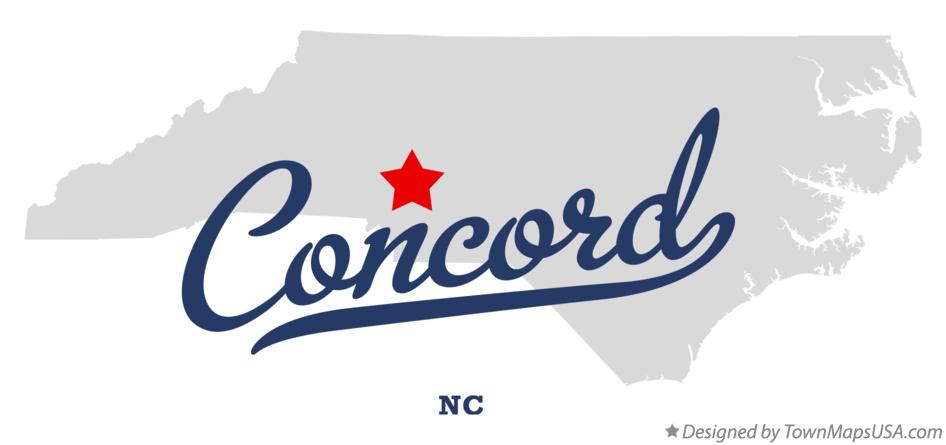 Map of Concord North Carolina NC
