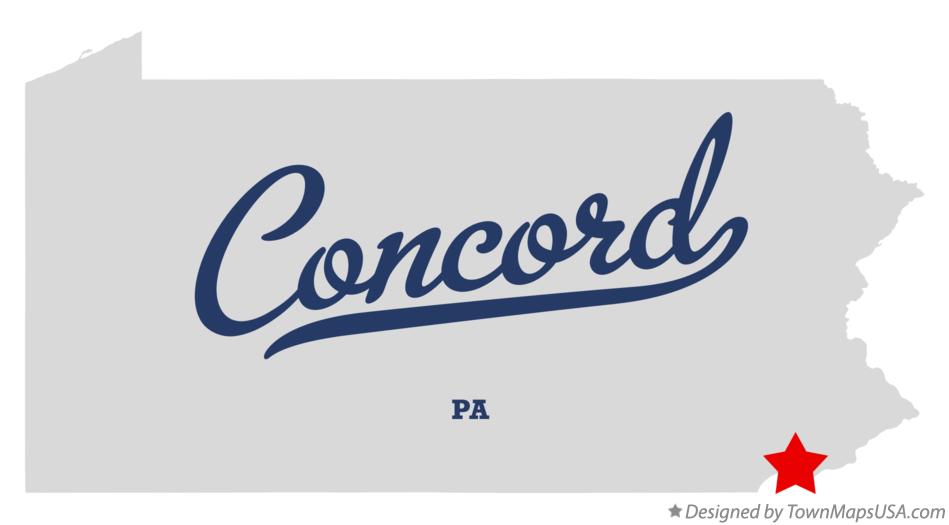 Map of Concord Pennsylvania PA