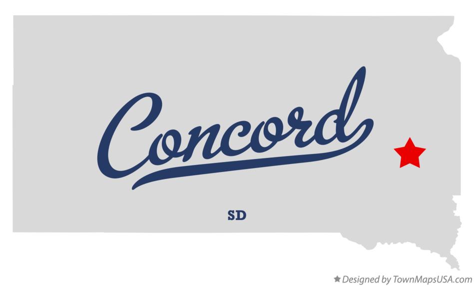 Map of Concord South Dakota SD