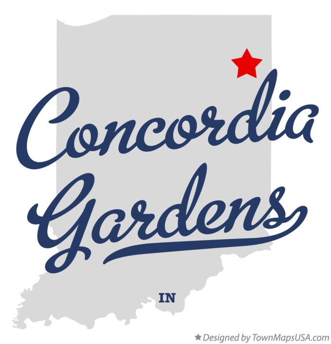 Map of Concordia Gardens Indiana IN