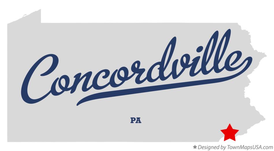 Map of Concordville Pennsylvania PA