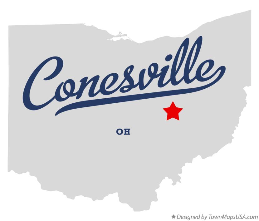 Map of Conesville Ohio OH