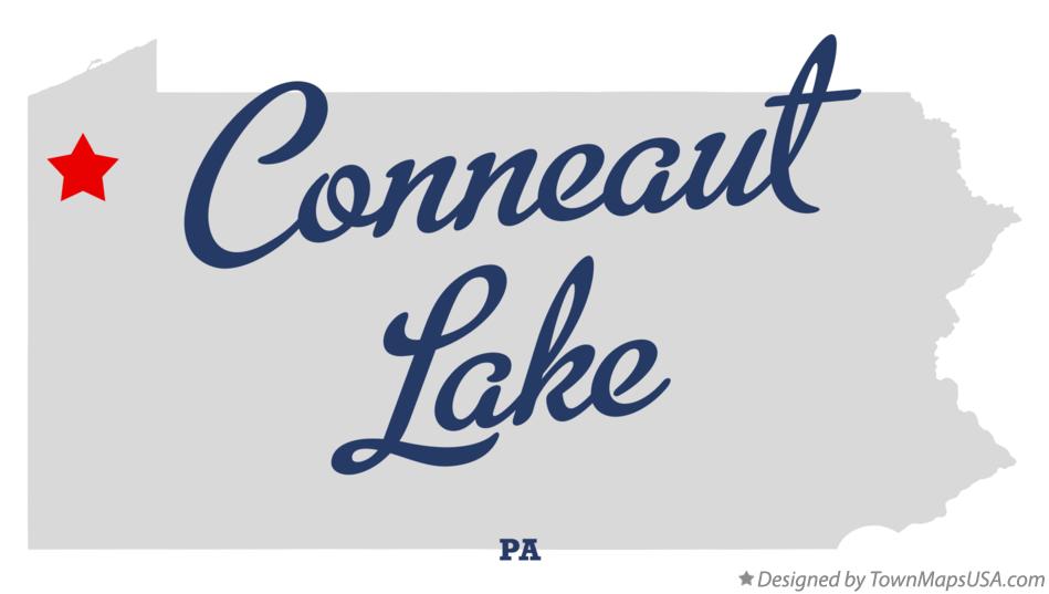 Map of Conneaut Lake Pennsylvania PA