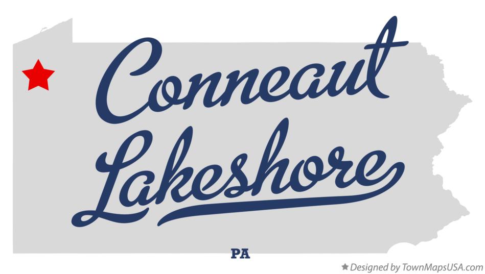 Map of Conneaut Lakeshore Pennsylvania PA