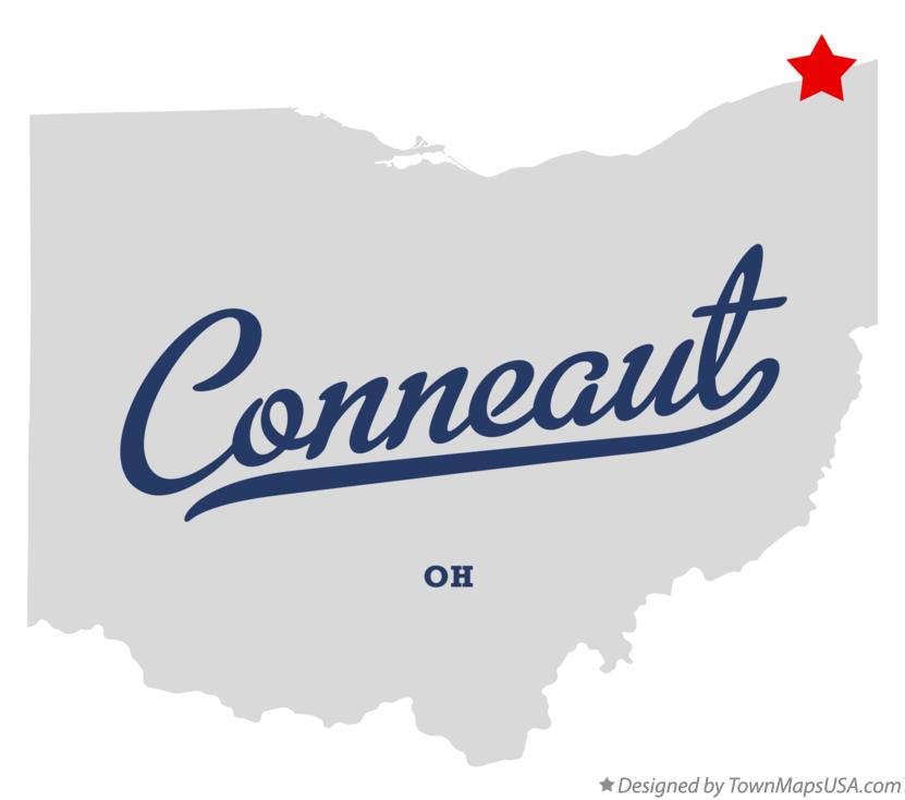 Map of Conneaut Ohio OH