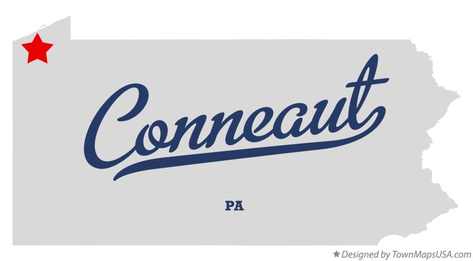 Map of Conneaut Pennsylvania PA