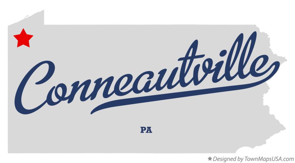 Map of Conneautville Pennsylvania PA