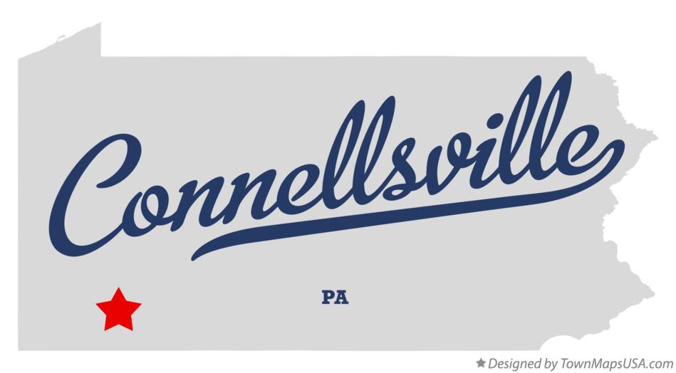 Map of Connellsville Pennsylvania PA