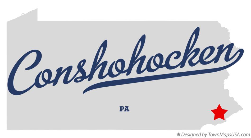 Map of Conshohocken Pennsylvania PA