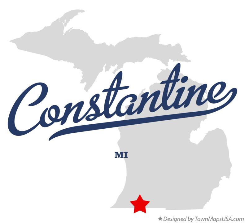 Map of Constantine Michigan MI