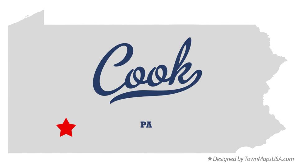 Map of Cook Pennsylvania PA