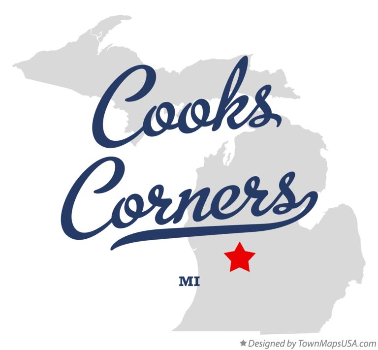 Map of Cooks Corners Michigan MI