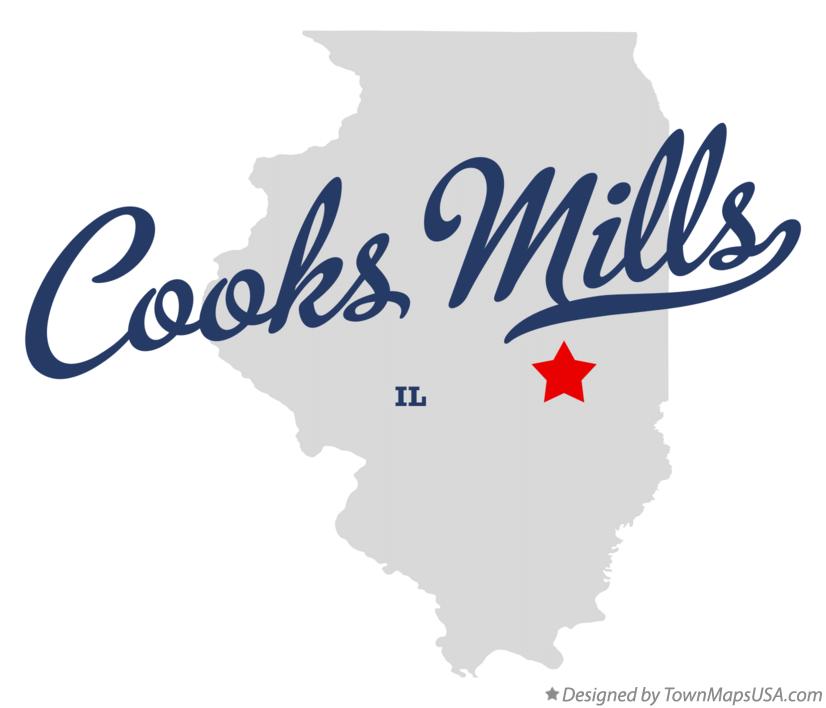 Map of Cooks Mills Illinois IL