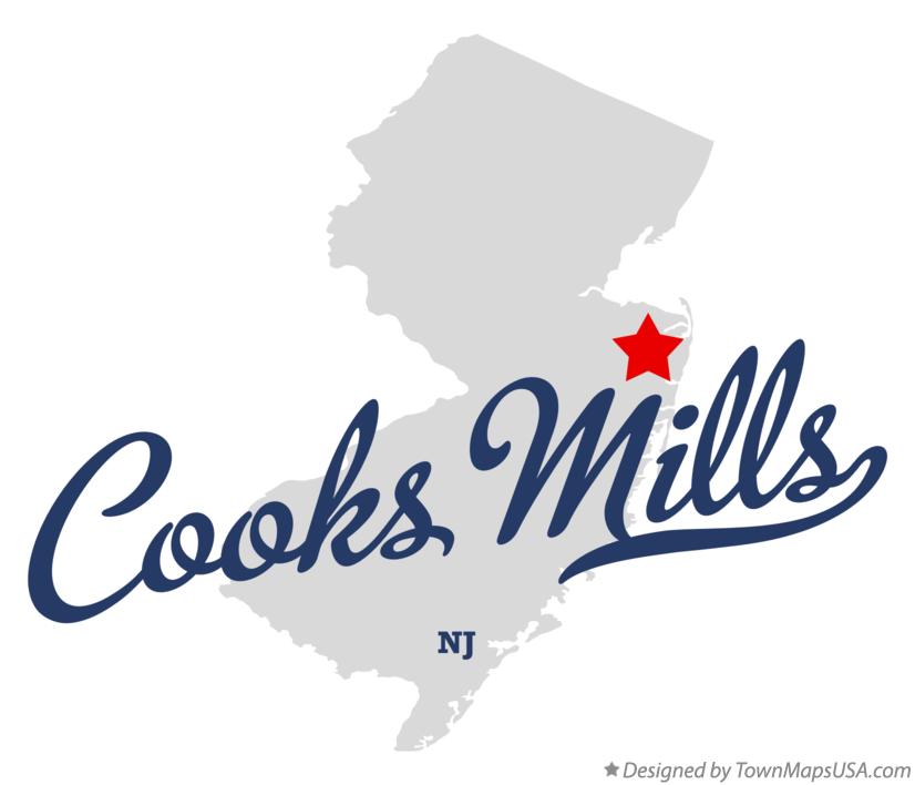 Map of Cooks Mills New Jersey NJ