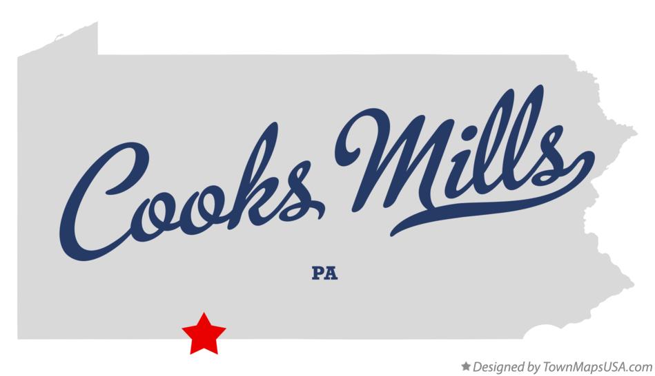 Map of Cooks Mills Pennsylvania PA